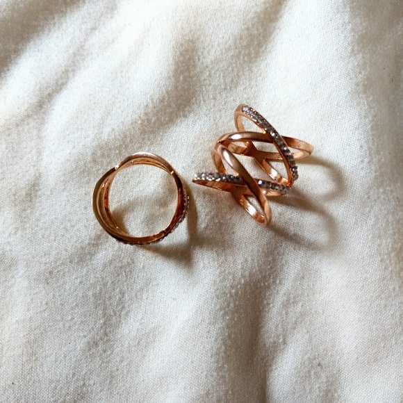 Gold Cross Rings (2 set) - Picture 2 of 4